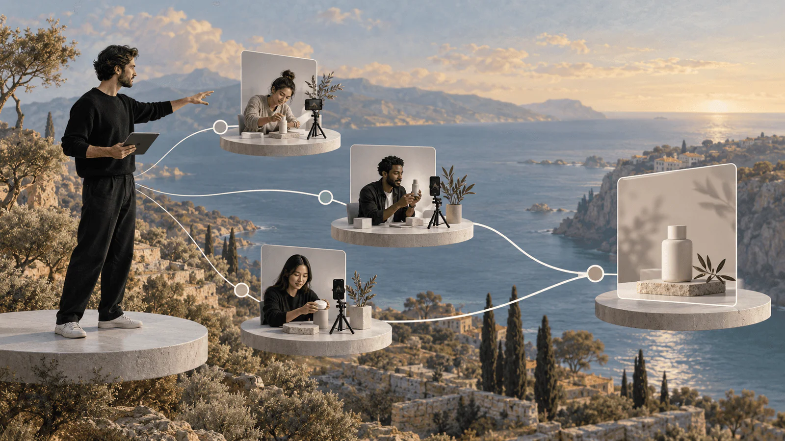 Founder coordinating a private network of UGC creators