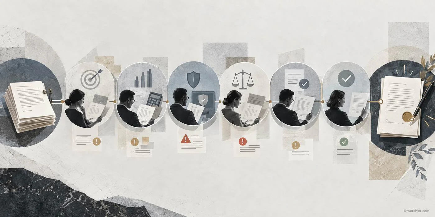 Vendor contract review checklist workflow visual