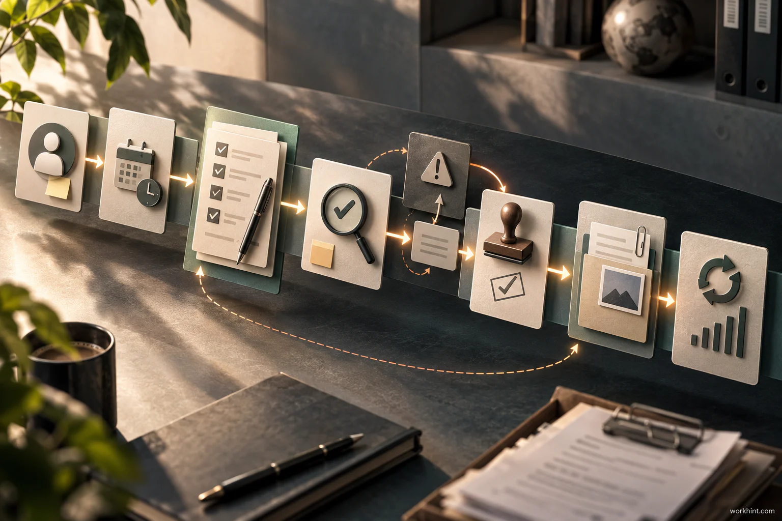 Editorial workflow blueprint for a work instruction template